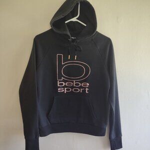 Bebe Sport Black Hoodie Pullover Sweatshirt Size Small Gorpcore Athleisure